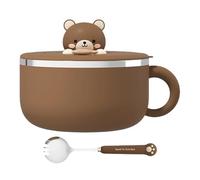 Genérico Instant Noodle Bowl - PP 304 Stainless Steel 19x13cm | Heat Insulation Noodle Maker Bowl, 1200ml | Kitchen College Dorm Apartment Dining Tool For Students And Meal Prep