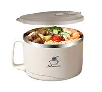 Genérico Instant Noodle Bowl With Lid - 1100ml Stainless Steel Cup, Insulated Soup Mug with Handle & Phone Holder, Filterable Drainage Lid for & Pho, Heat-Resistant Dorm Essential | for Office