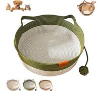 Genérico Instinct Basket, Stimuli Cat Bed with Toy Tail, Cats Ear Design, Breathable All Season Universal, Stimulicat Cats Bed (Green,M)