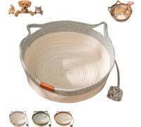 Genérico Instinct Basket, Stimuli Cat Bed with Toy Tail, Cats Ear Design, Breathable All Season Universal, Stimulicat Cats Bed (Gray,S)