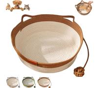 Genérico Instinct Basket, Stimuli Cat Bed with Toy Tail, Cats Ear Design, Breathable All Season Universal, Stimulicat Cats Bed (Brown,S)