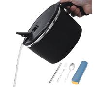 Genérico Insulated Basin - Cooking Canteens, Vacuum Sealed Tubs, Double Wall Construction, Sweat Proof Exterior Food Storage, Kitchen Accessories, Silver 1350ml Vessel for Hiking Gym Trips