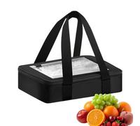 Generico Insulated Casserole Carrier | Oxford Cloth Aluminum Foil Food Carrier 33 x 27 x 7 cm Stackable Thermal Food Transport Bag with Handles | Hot Cold Fùood Storage Tote for Parties Picnics BBQ