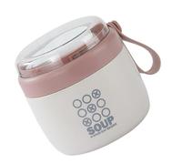Genérico Insulated Food Containers - Caja de almuerzo | Leak-Proof Portable Insulated Camping 700 ml Soup Thermo Mugs With Built-in Folding Spoon For Travel, Picnic, And Camping