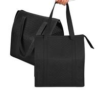 Genérico Insulated Tote Bag - Reusable Shopping Bag | Insulated Grocery Bág | Non-Woven Fabric, Zipper Closure, 2 Pack, 30x18x33cm (11.8x7x13 Inches), For Hot Cold Food Delivery Picnic Beach Camping