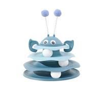 Genérico Interactive 3-Layer Cat Toy Tower, Interactive 3-Layer Cat Toy Tower with Rotating Bee and Rolling Balls, Kitten Fun Mental Physical Exercise Puzzle Kitten Toys (Blue-A)