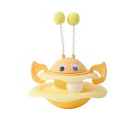 Genérico Interactive 3-Layer Cat Toy Tower, Interactive 3-Layer Cat Toy Tower with Rotating Bee and Rolling Balls, Kitten Fun Mental Physical Exercise Puzzle Kitten Toys (Yellow-B)