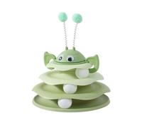 Genérico Interactive 3-Layer Cat Toy Tower, Interactive 3-Layer Cat Toy Tower with Rotating Bee and Rolling Balls, Kitten Fun Mental Physical Exercise Puzzle Kitten Toys (Green-A)
