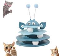 Genérico Interactive 3-Layer Cat Toy Tower, Nestoly Interactive 3-Layer Cat Toy Tower, with Rotating Bee and Rolling Balls, Multiple Levels, for Playful Cats, Ideal for Indoor Cats (Blue)