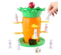 Genérico Interactive Balancing Game, Carrot Tower Toy Set, Stacking Games with 8 Bunny Figurines, Fun Educational Toys with Skill Challenge, Balancing Board Game for Home School