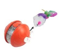 Genérico Interactive Ball for Cats, Automatic Kitten Toy Ball with Plush Tail for Indoor Play and Outdoor Fun, Quiet Pet Exercise Toy forLiving Room Backyard Balcony or Travel, Red
