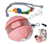 Generico Interactive Cat Ball, Electric Kitten Toy, Detachable Cat Toy, Smart Cat Ball, Rolling Cat Toy, Automatic Cat Toy, Indoor Cat Toy, Interactive Pet Toy, Cat Ball with Cord for Kitten Cats