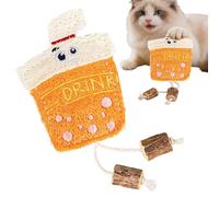 Genérico Interactive Cat Chew Toy - Cartoon Loofah Cleaning Toys For Cats, Fun Indoor Exercise & Teeth Grinding Accessory | Suitable For Home Living Room Daily Caats Play, 6.88x2.95x0.39inch