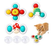 Genérico Interactive Cat Spinner Toy 3 Pieces Suction Cup Exercise Spinner