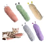 Genérico Interactive Cat Toy, 5 Pack Catnip Plush Dolls, Bite Resistant Caterpillar-Shaped Chewing Toys, Exercise and Play Accessories for Small Medium Large Kittens Indoor, 36x8cm