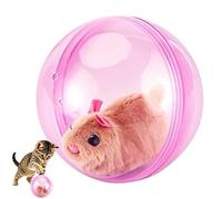 Genérico Interactive Cat Toy Ball | Cute Hamster Electric Self-Rolling Rotating | Moving Ball Cat Toy | for Chasing Playing Ejercising, Indoor Home Bedroom Living Room Park Garden