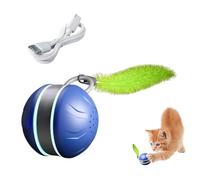 Genérico Interactive Cat Toy Ball, Rechargeable Rolling Ball, 2.67x2in Soft Feather Attachment, Automatic Moving Design, Authentic Cat Chewing Toys for Indoor Kitten Game, Exercise