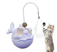 Genérico Interactive Cat Toy, Built in Treat Dispenser, 7,48 x 4,92 in Feather Teaser Attachment, Característica del sujetador, Mental Stimulation Aid for Hunting Practice, Indoor Boredom