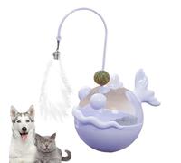 Genérico Interactive Cat Toy, Catnip Teaser Toy, 7.48x4.92x4.92 Inches Treat Feeder with Feather, Indoor Kitten Toys for Playtime and Boredom Relief, Multicolor