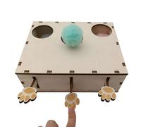 Genérico Interactive Cat Toy, Cute Interactive Wood Whack Mole Game, Multifunctional Innovative Puzzle Feeders, 8.27x8.54x2.91 Inches Food Dispenser Cat Supplies for Cats, Kittens, and Pets