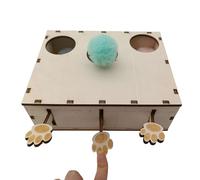 Genérico Interactive Cat Toy, Cute Wood Whack Mole Game, Multi Functional Puzzle Feeder, Food Dispenser for Pussy, Kittens, and Pets, Size: 8.27x8.54x2.91 Inc, Ideal for Engaging Playtime
