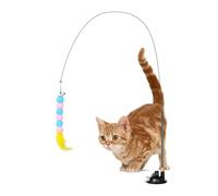 Genérico Interactive Cat Toy, Enrichment Kitten Exercise, Suction Cup Integrated Pet Toy, High Velocity Teaser, Reinforced High Tension Spring for Details, Active Engagement for Home Usage