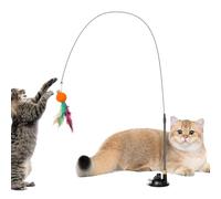 Genérico Interactive Cat Toy, Enrichment Kitten Exercise, Suction Cup Integrated Pet Toy, High Velocity Teaser, Reinforced High Tension Spring for Details, Active Engagement for Home Usage