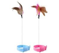 Genérico Interactive Cat Toy - Lightweight Collar Toy, Feathers Teaser for Kittens Adult Cats, Pet Toys with Adjustable Strap, Cat Feathers Toys, Teasing Wand for Home Yard Outdoor Play