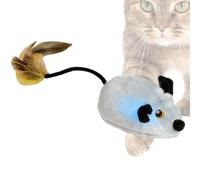 Genérico Interactive Cat Toy Mice, Automatic Electric Motion, Rechargeable LED Sound Chasing Toy, Feather Tail Kitten Exerciser For Indoor Cats, Fun Pet Entertainment For Boredom Relief