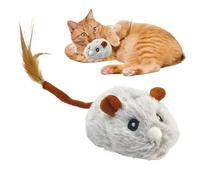 Genérico Interactive Cat Toy Mice, Squeaky Animal Toys, 9.45x1.77 Inches, USB Rechargeable Electronic Pet, Sound Rotatable Wheels, Cat Toy for Outdoor Fun, Cats and Kitten (Gray)