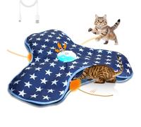 Genérico Interactive Cat Toy | Self Service Electric Cat Toy with Detachable Feathers | Automatic Mouse Catching Game and USB Rechargeable | Moving Concealed Teasers For Indoor Cats and Kittens