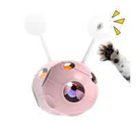 Genérico Interactive Cat Toy with Catnip - Interactive Cat Toy | 5-In-1 Spring-Loaded Badminton Track Ball | Puzzle Toys for Indoor Cats | Enrichment Play Ball for Kitten Small Medium Large Home