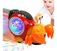 Genérico Interactive Crawling Snail Toy - Electric Sensory Light | 240g ABS Material, 14x10x13cm Size, Obstacle Avoidance Play Toy for Boys Girls Kids, Hermit Crab & Snail Fun