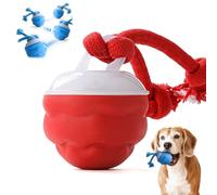 Genérico Interactive Dog Toy with 3 Modes & Chew Rope - Self Moving Ball for Bored Dogs, Automatic Rolling Pet Toy with Random Motion & Teeth Cleaning, Rechargeable Indoor Ball for All Breeds (Red)