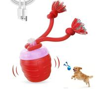 Genérico Interactive Dog Toys with Sound, Motion Activated Dog Ball with 360° Smart Automatic Rolling Moving, Wicked Electric Rolling Pet Toy for Bored Medium/Large Dogs (Red)