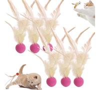 Genérico Interactive Feather Ball Toy Set for Cats, Celerypets Interactive Cat Toys for Indoor Cats, Bouncy Tails Cat Toys, Bouncy Balls for Cats, Feather Ball Toy for Cats, for Exercise (F)