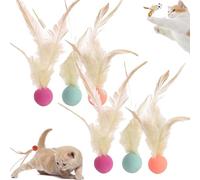 Genérico Interactive Feather Ball Toy Set for Cats, Celerypets Interactive Cat Toys for Indoor Cats, Bouncy Tails Cat Toys, Bouncy Balls for Cats, Feather Ball Toy for Cats, for Exercise (D+E+F)