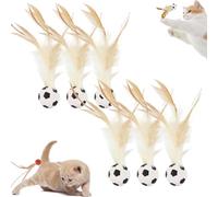 Genérico Interactive Feather Ball Toy Set for Cats, Celerypets Interactive Cat Toys for Indoor Cats, Bouncy Tails Cat Toys, Bouncy Balls for Cats, Feather Ball Toy for Cats, for Exercise (A)
