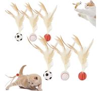 Genérico Interactive Feather Ball Toy Set for Cats, Celerypets Interactive Cat Toys for Indoor Cats, Bouncy Tails Cat Toys, Bouncy Balls for Cats, Feather Ball Toy for Cats, for Exercise (A+B+C)