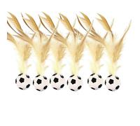Genérico Interactive Feather Ball Toy Set for Cats, Feather Elastic Balls, 2025 New Cat with for Indoor, at with Indoor Cats (3# 6 PCS)