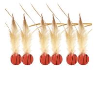 Genérico Interactive Feather Ball Toy Set for Cats, Feather Elastic Balls, 2025 New Cat with for Indoor, at with Indoor Cats (2# 6 PCS)