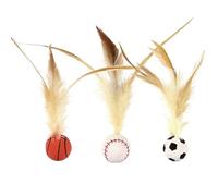 Genérico Interactive Feather Ball Toy Set for Cats, Feather Elastic Balls, 2025 New Cat with for Indoor, at with Indoor Cats (A# 3 PCS)