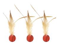 Genérico Interactive Feather Ball Toy Set for Cats, Feather Elastic Balls, 2025 New Cat with for Indoor, at with Indoor Cats (C# 3 PCS)
