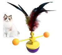 Genérico Interactive Feather Ball Toy Set for Cats, Rotating Indoor Exercise Cat Feather Balls Pet Toys, Kitty Kitten Interactive Playing for Chewing, Training, Hunting