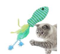 Genérico Interactive Fish Toys Cats, Colorful Feather Teaser 7.48in Portable Animals Accessories, Promotes Exercise Engages Playtime, Feather Toy for Exercising Cat