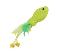 Genérico Interactive Fish Toys Cats, Colorful Feather Teaser 7.48in Portable Animals Accessories, Promotes Exercise Engages Playtime, Feather Toy for Exercising Cat