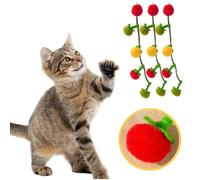 Genérico Interactive Fruit-Shaped Catnip Toy String，Cat Teaser Squeaky String with Catnip Bell, Small Persimmon and Cherry Tomato Teeth Cleaning Chew, Interactive Cat Toys (3pcs)