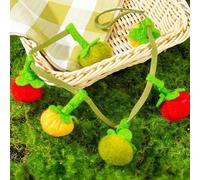 Genérico Interactive Fruit-Shaped Catnip Toy String，Cat Teaser Squeaky String with Catnip Bells, Small Persimmon and Cherry Tomato Teeth Cleaning Chew, Interactive Cat Toys for Indoor Cats (3pcs)