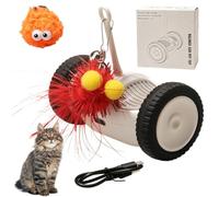 Genérico Interaktives Katzenspielzeug,Interaktives Katzenspielznd Sanfte Materialien: Das Katzenspielzeug-Auto Für Den Innenbereich Verfügt Über Einen Sicheren ABS-Materialkorpus Und TPU-R