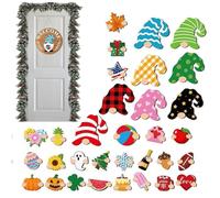 Genérico Interchangeable Welcome Sign, Gnomes Seasonal Door Decorations, Wooden Wreath For Holidays For Home Kitchen Wall Classroom School Winter Autumn Holiday Christmas